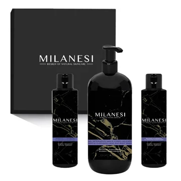 KIT26 - Brera regeneráló fürdőszett (tusfürdő 500ml, utazó sampon 100ml és utazó balzsam 100ml) díszdobozban - Milanesi Hungary