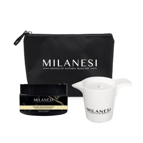 KIT23_COZY - Cinque Vie éjszakai hangulat szett - luxus arcápoló olaj 60ml és hámlasztó arcradír 100ml + ajándék neszeszerrel - Milanesi Hungary